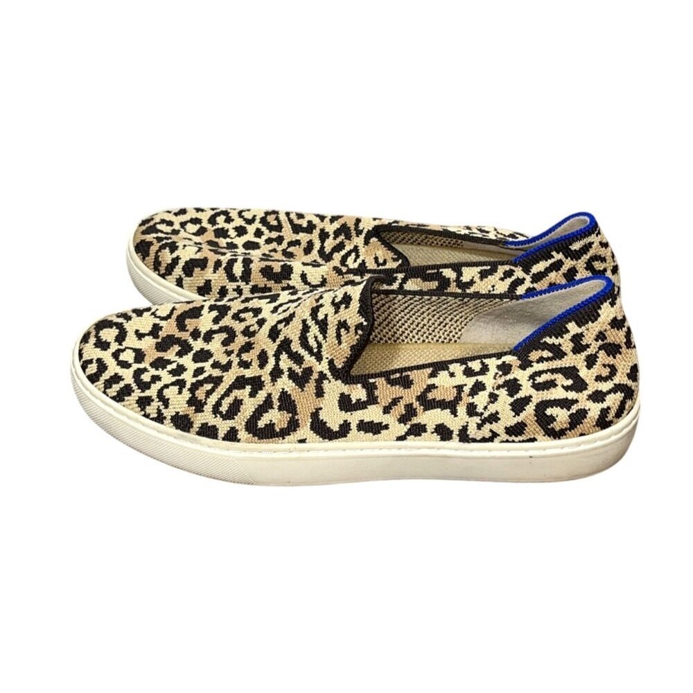 Rothy's Leopard Print Animal Print Slip-On Sneakers Shoes Women size 9